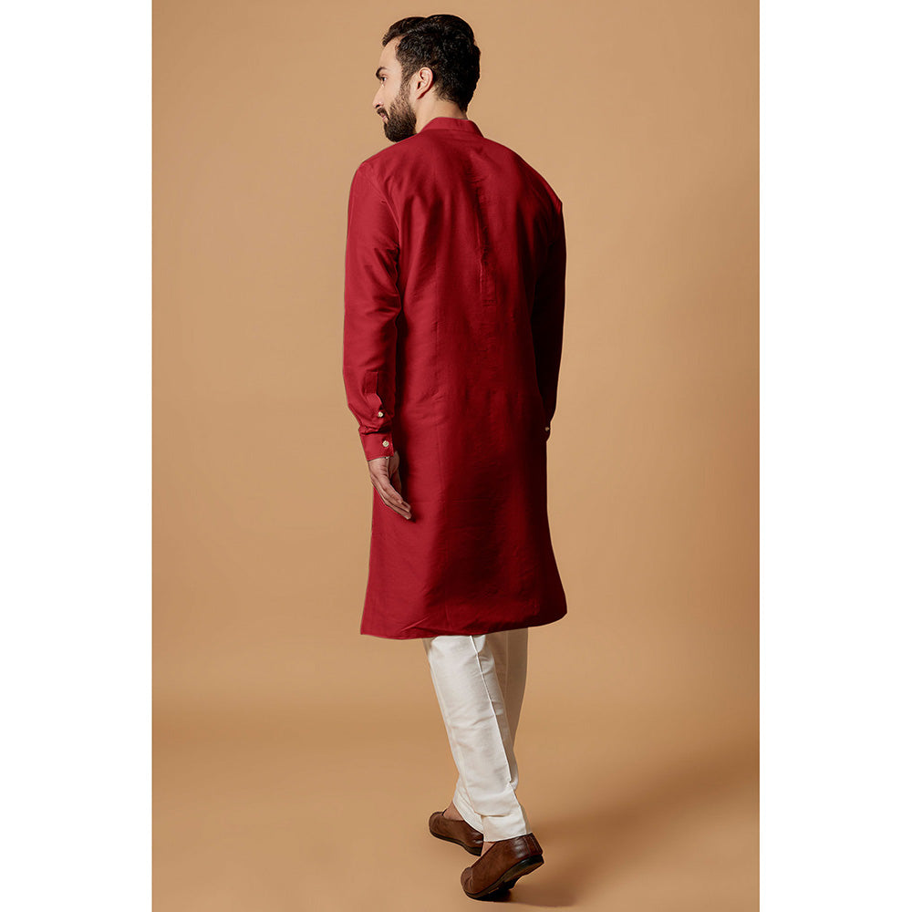 Bubber Couture Red Rudra Shirt Kurta (Set of 2)