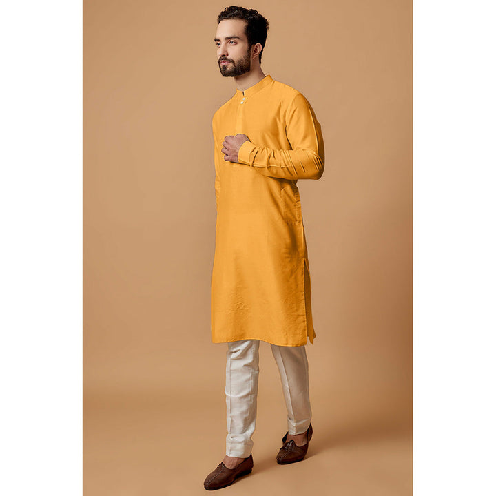 Bubber Couture Orange Sai Shirt Kurta (Set of 2)