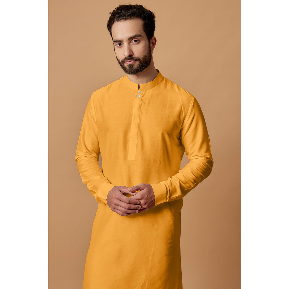 Bubber Couture Orange Sai Shirt Kurta (Set of 2)