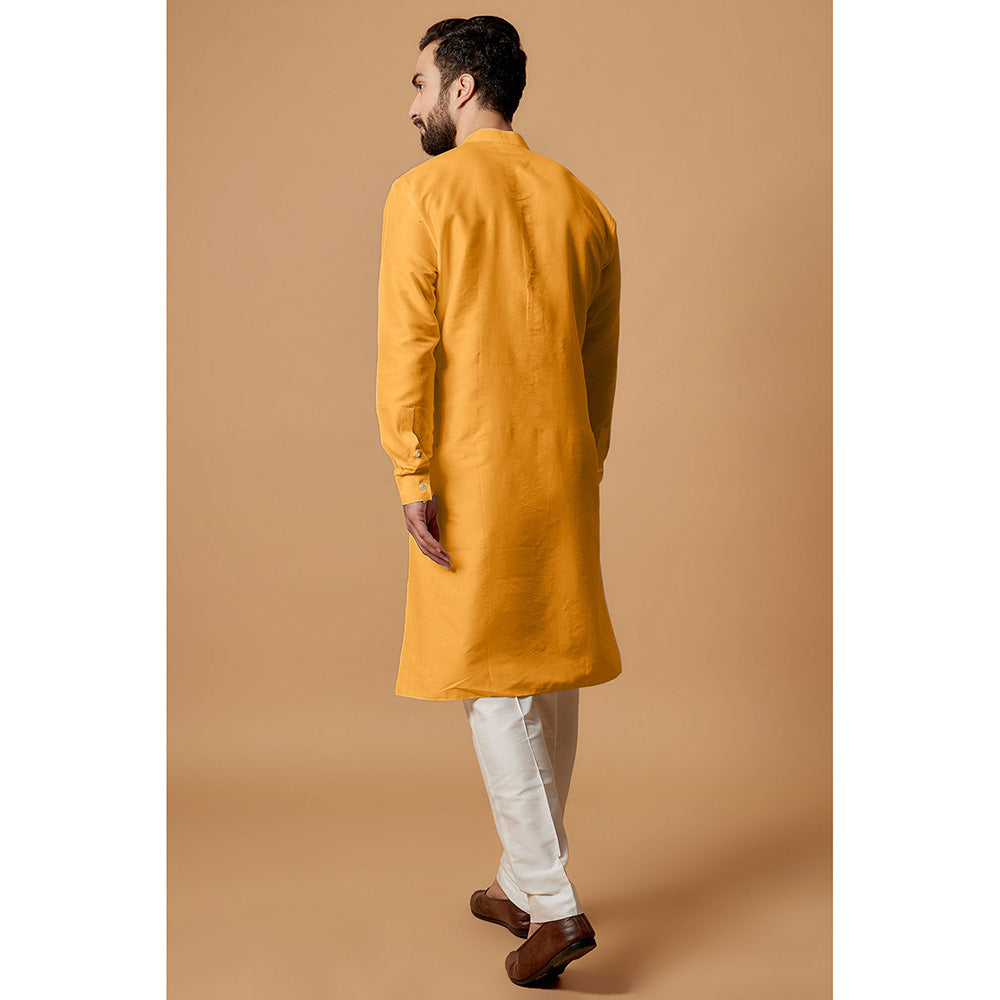 Bubber Couture Orange Sai Shirt Kurta (Set of 2)