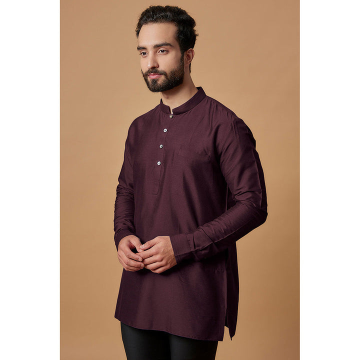 Bubber Couture Wine Adi Shirt Kurta