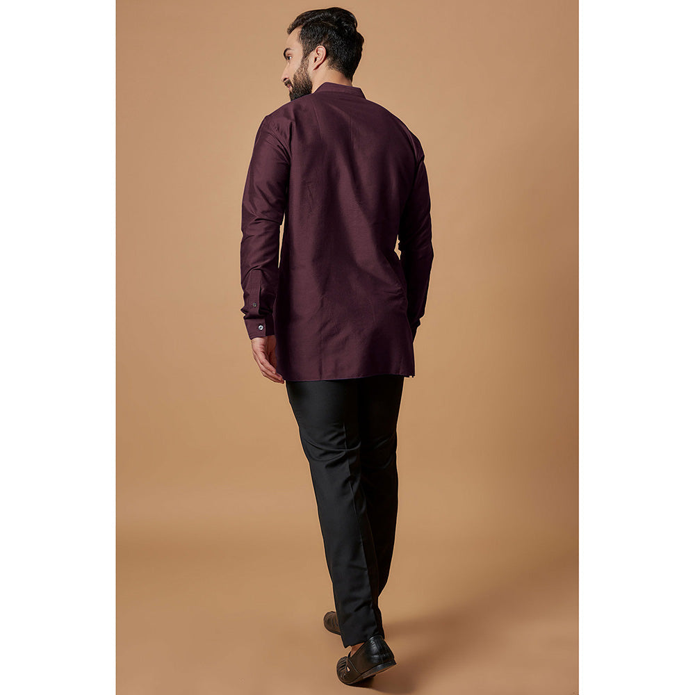 Bubber Couture Wine Adi Shirt Kurta