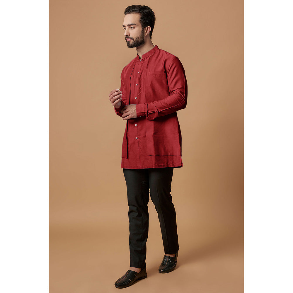 Bubber Couture Red Ekvir Shirt Kurta