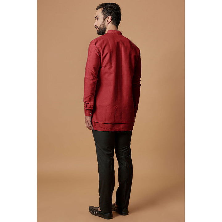 Bubber Couture Red Ekvir Shirt Kurta