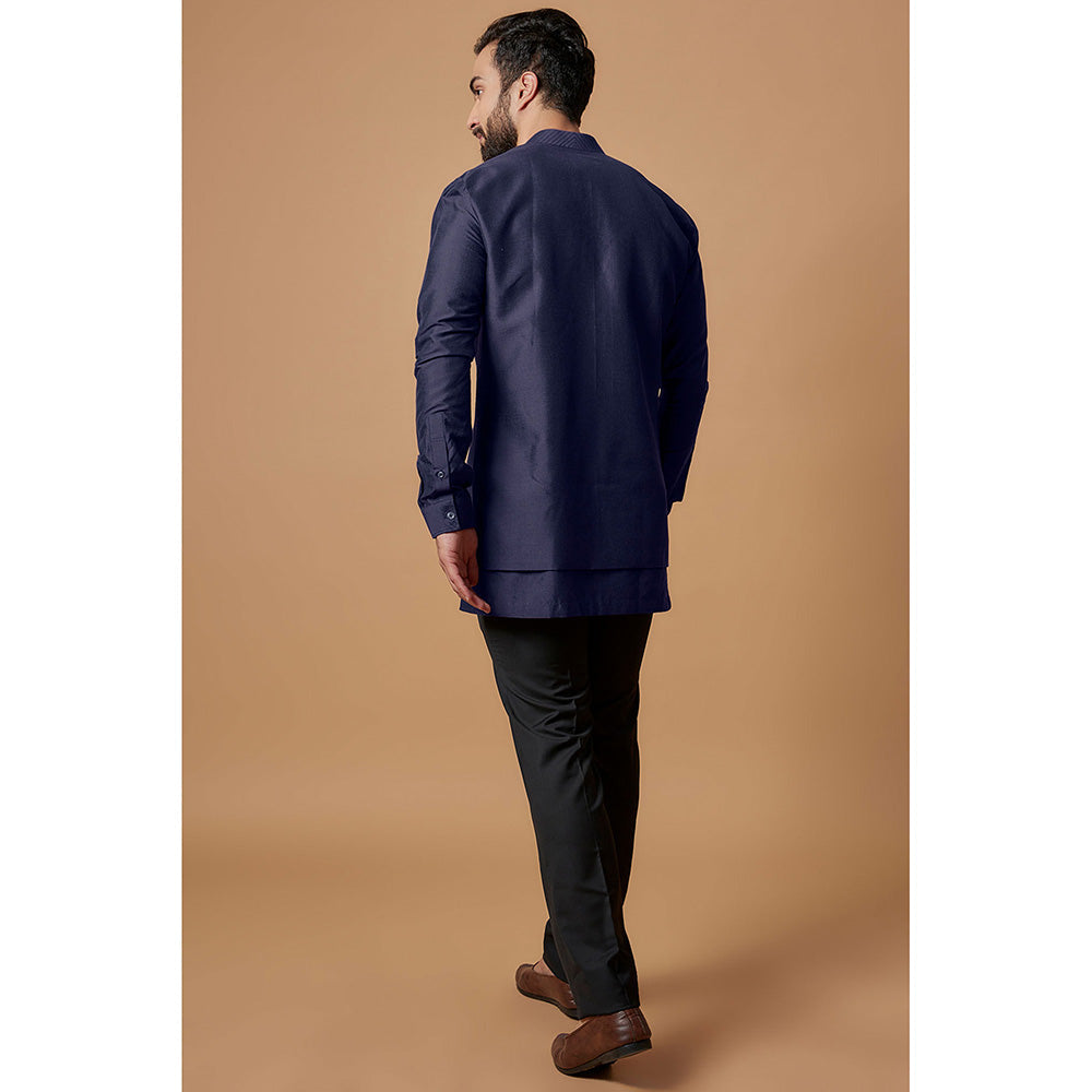 Bubber Couture Navy Blue Shivansh Shirt Kurta