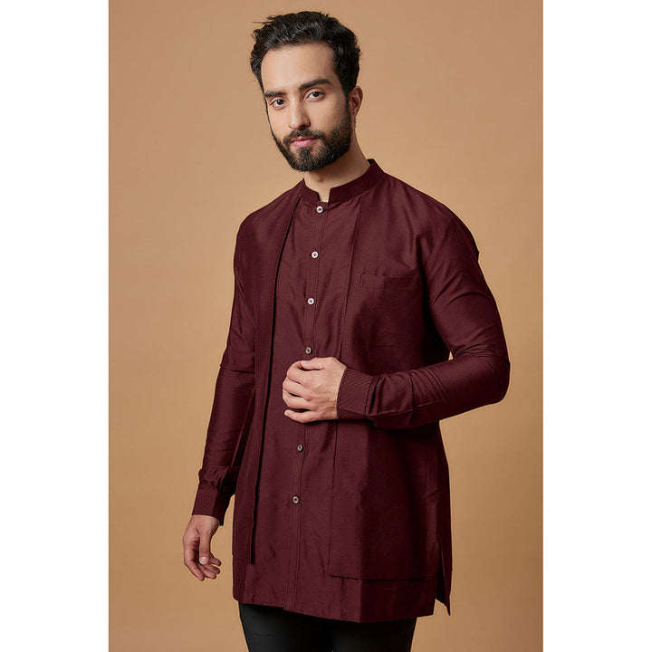 Bubber Couture Maroon Jairaj Shirt Kurta