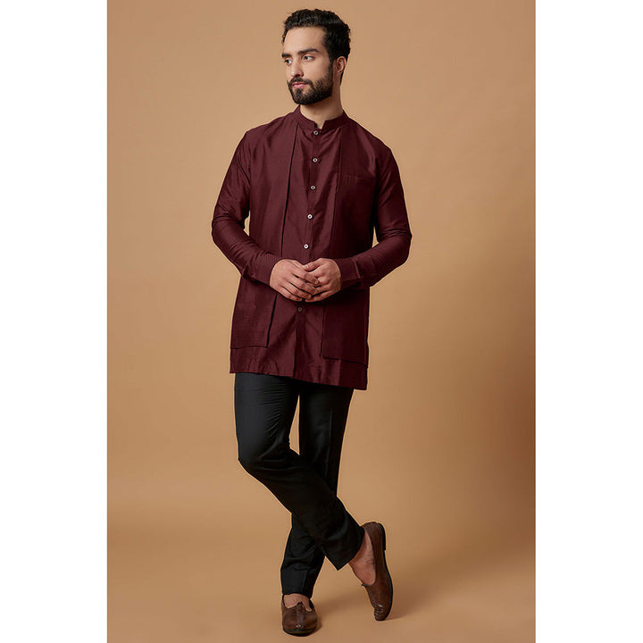 Bubber Couture Maroon Jairaj Shirt Kurta