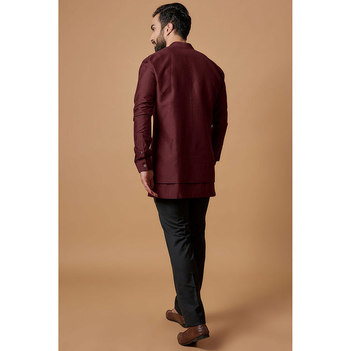 Bubber Couture Maroon Jairaj Shirt Kurta