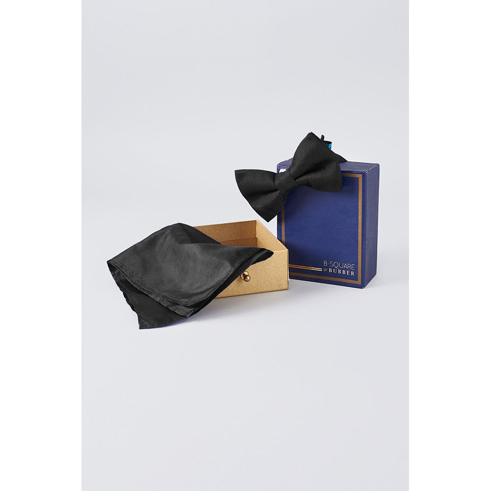 Bubber Couture Coal Bowtie and Pocket Square Set (Set of 2)