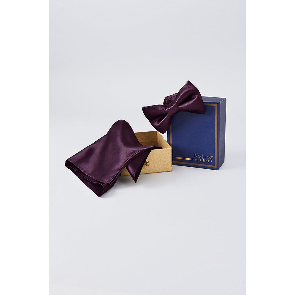 Bubber Couture Plum Bowtie and Pocket Square Set (Set of 2)