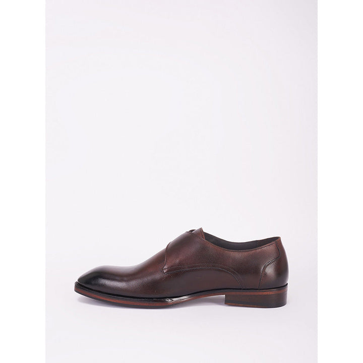 Bubber Couture Dark Brown Single Monk Strap Italian Leather Monk Straps