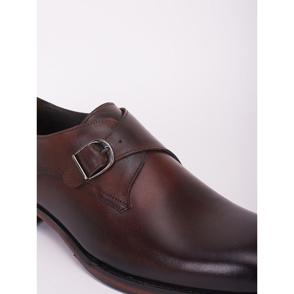 Bubber Couture Dark Brown Single Monk Strap Italian Leather Monk Straps