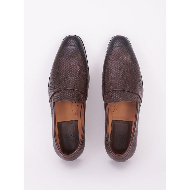 Bubber Couture Brown Mesh Italian Leather Casual Mocassins