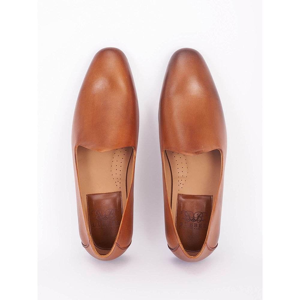 Bubber Couture Brown Classic Italian Leather Loafer Shoes