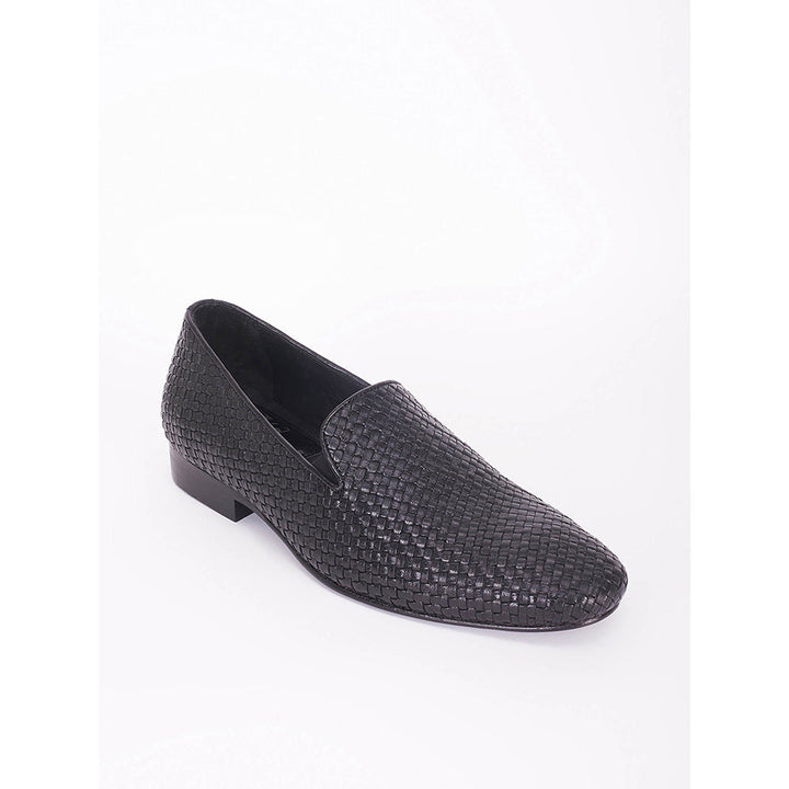 Bubber Couture Black Mesh Italian Leather Loafers Shoes