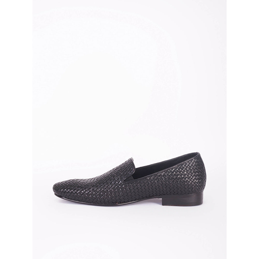 Bubber Couture Black Mesh Italian Leather Loafers Shoes