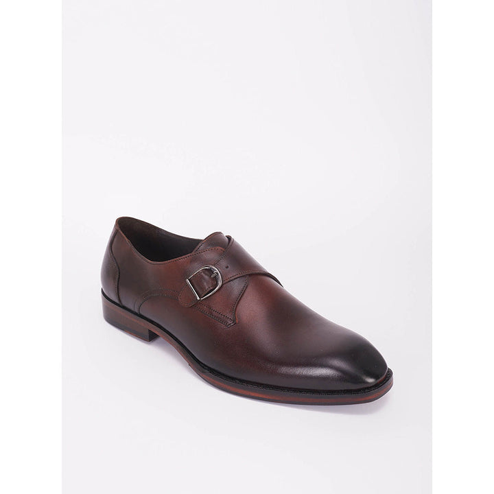 Bubber Couture Tan Classic Italian Leather Monk Straps Shoes