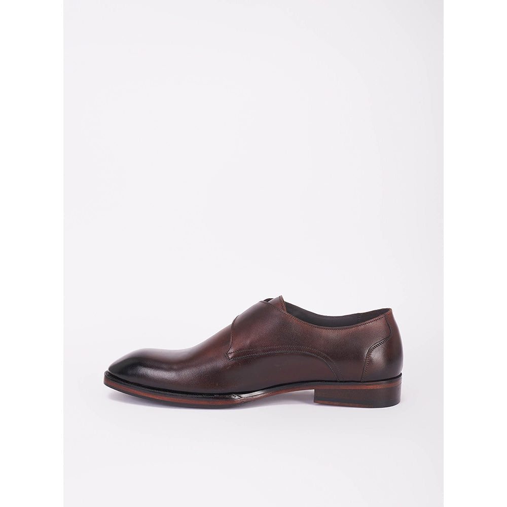 Bubber Couture Tan Classic Italian Leather Monk Straps Shoes