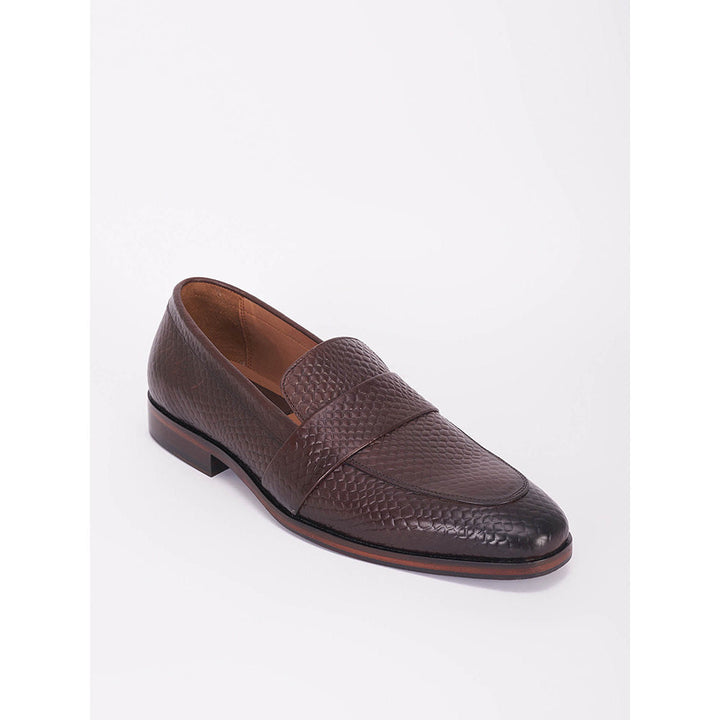 Bubber Couture Brown Mesh Italian Leather Loafers Shoes