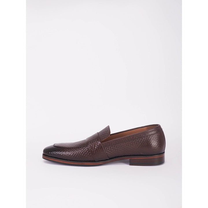 Bubber Couture Brown Mesh Italian Leather Loafers Shoes