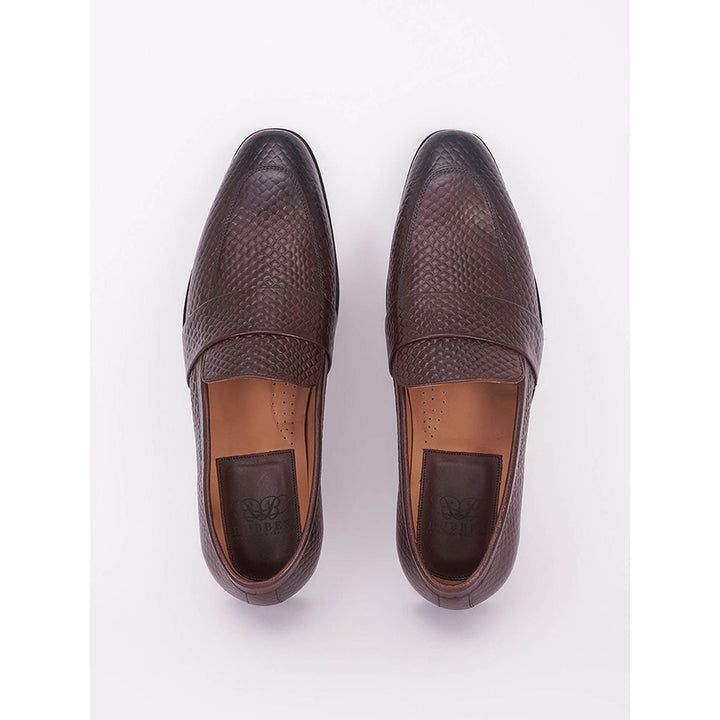 Bubber Couture Brown Mesh Italian Leather Loafers Shoes