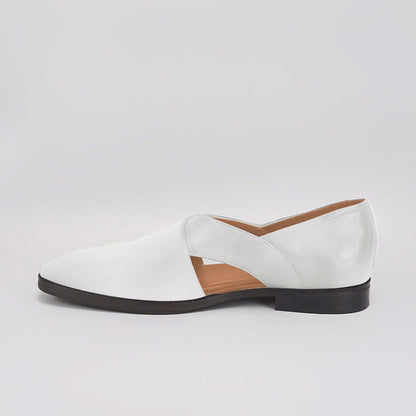 Bubber Couture Walter Off-White Italian Leather & Velvet Peshawari Sandals