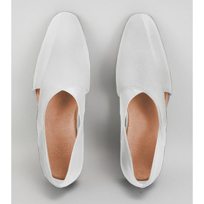 Bubber Couture Walter Off-White Italian Leather & Velvet Peshawari Sandals