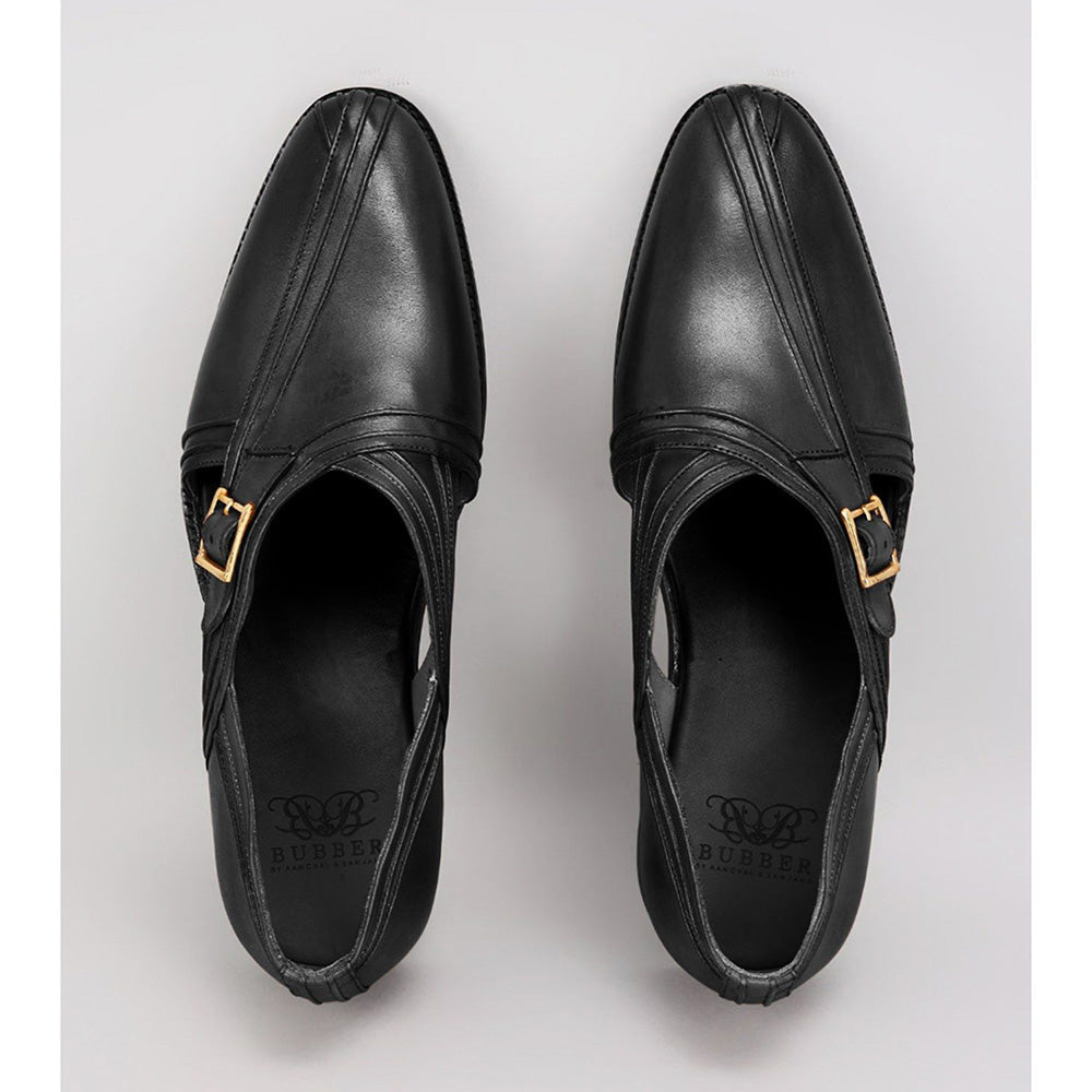 Bubber Couture Chester Grey Pintucked Italian Leather Peshawari Sandals