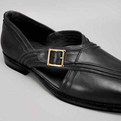 Bubber Couture Chester Grey Pintucked Italian Leather Peshawari Sandals