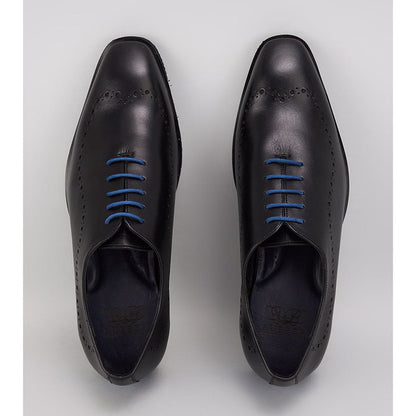 Bubber Couture Noah Black & Blue Italian Leather Sneaker Shoes
