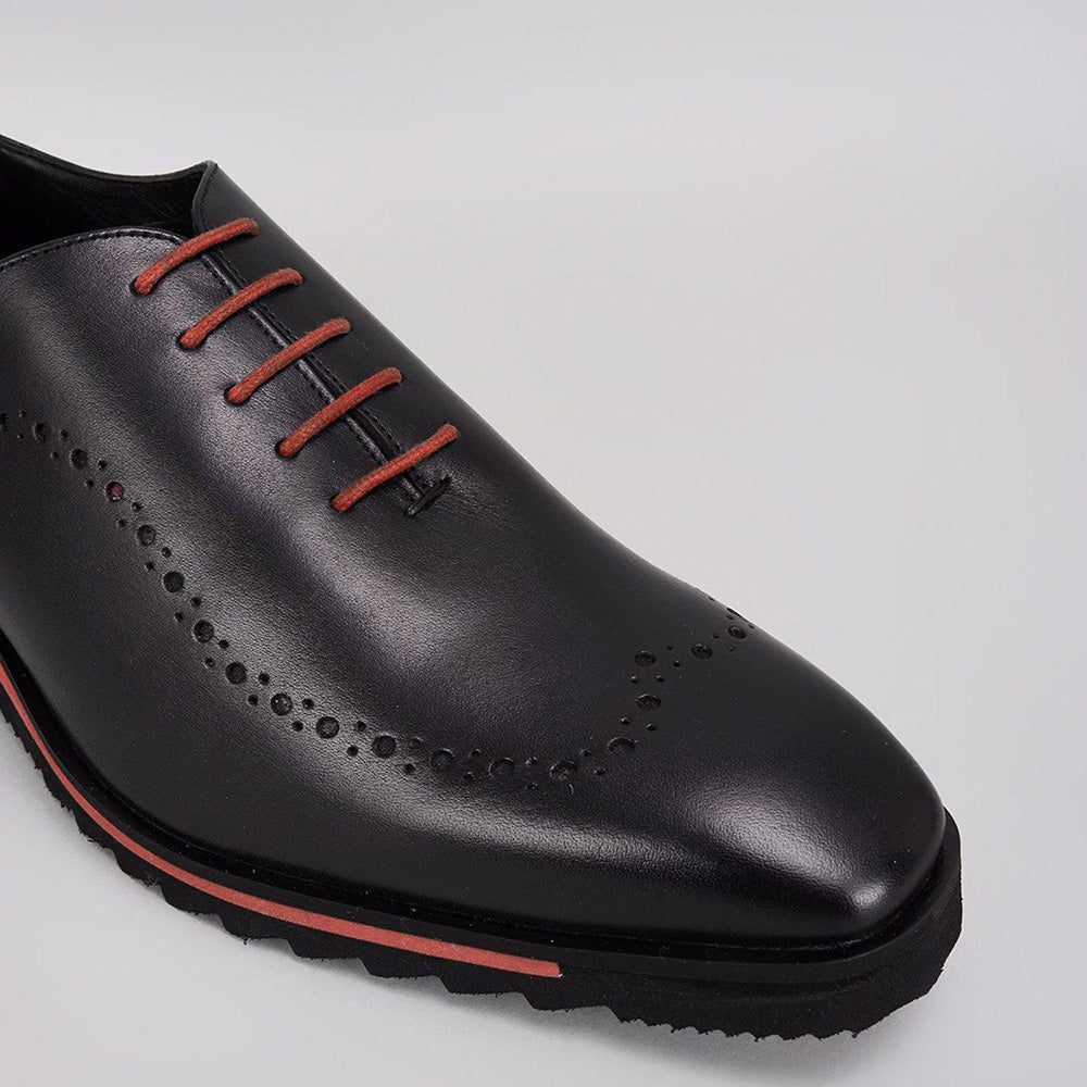 Bubber Couture Scott Black & Red Italian Leather Sneaker Shoes