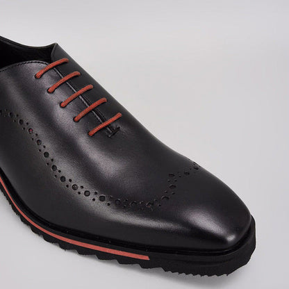 Bubber Couture Scott Black & Red Italian Leather Sneaker Shoes