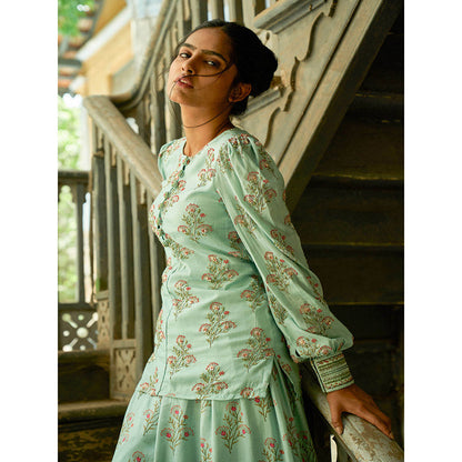 17 : 17 by Simmi Saboo Powder Blue Short Kurta with Gharara (Set of 2)