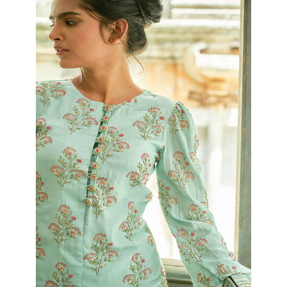 17 : 17 by Simmi Saboo Powder Blue Short Kurta with Gharara (Set of 2)