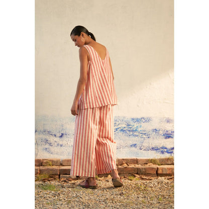 CANOOPI Crimson Stride Stripes Co Ord (Set of 2)