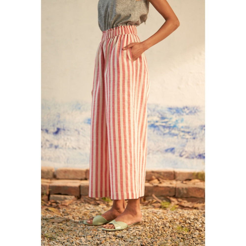 CANOOPI Crimson Stride Stripes Co Ord (Set of 2)