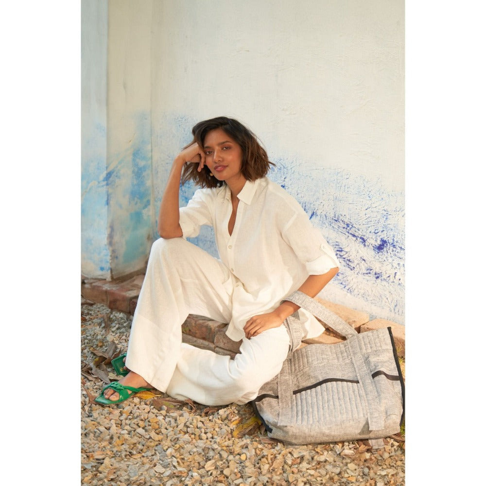 CANOOPI White Frosty Gleam Attire Co Ord (Set of 2)