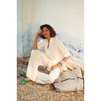 CANOOPI White Frosty Gleam Attire Co Ord (Set of 2)