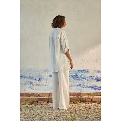 CANOOPI White Frosty Gleam Attire Co Ord (Set of 2)