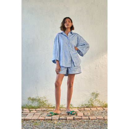 CANOOPI Blue Opal Glow Shirt and Shorts (Set of 2)