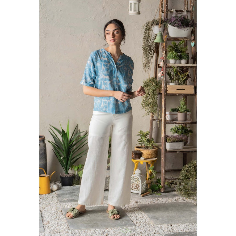 CANOOPI Blue Maasaimaara Top with Pant (Set of 2)