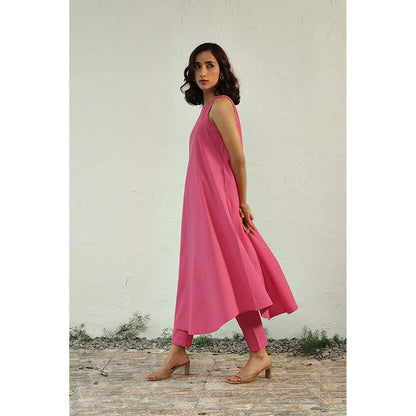 CANOOPI Women Pink Soft Serve Pink Halter Co-Ord Set