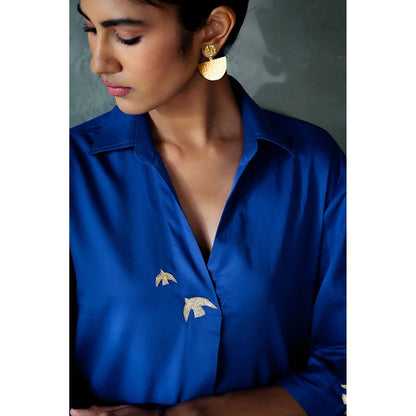 CANOOPI Women Blue Skion Co-Ord Set