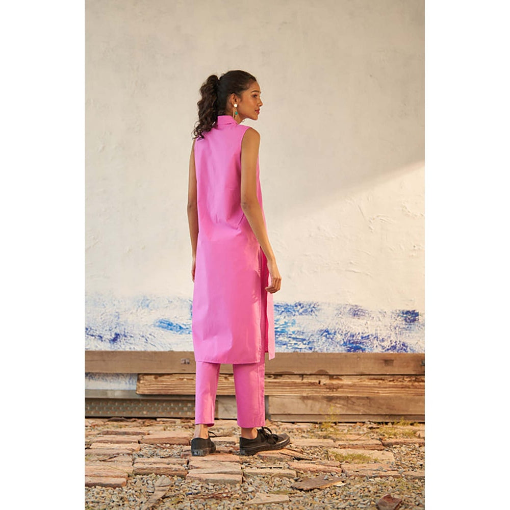 CANOOPI Women Pink Cinnamon Kurta with Pant Set