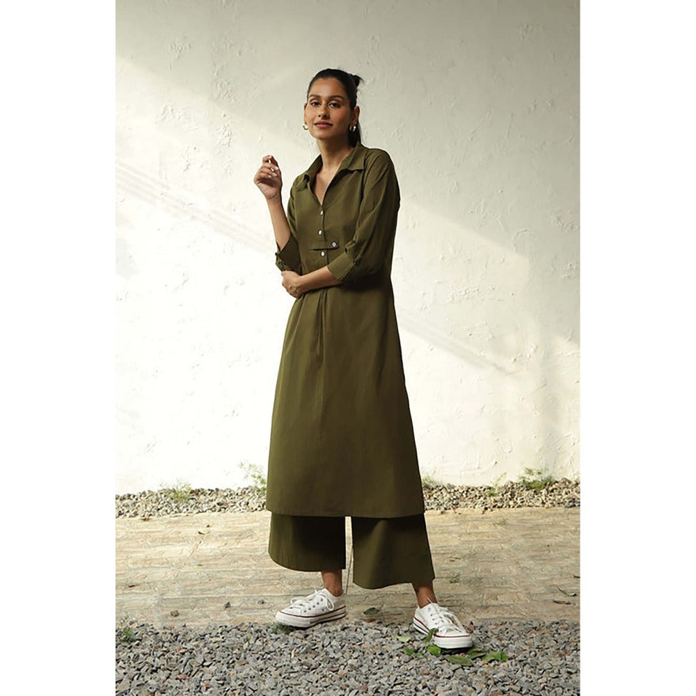 CANOOPI Women Green Forest Green Tunic with Pant Set