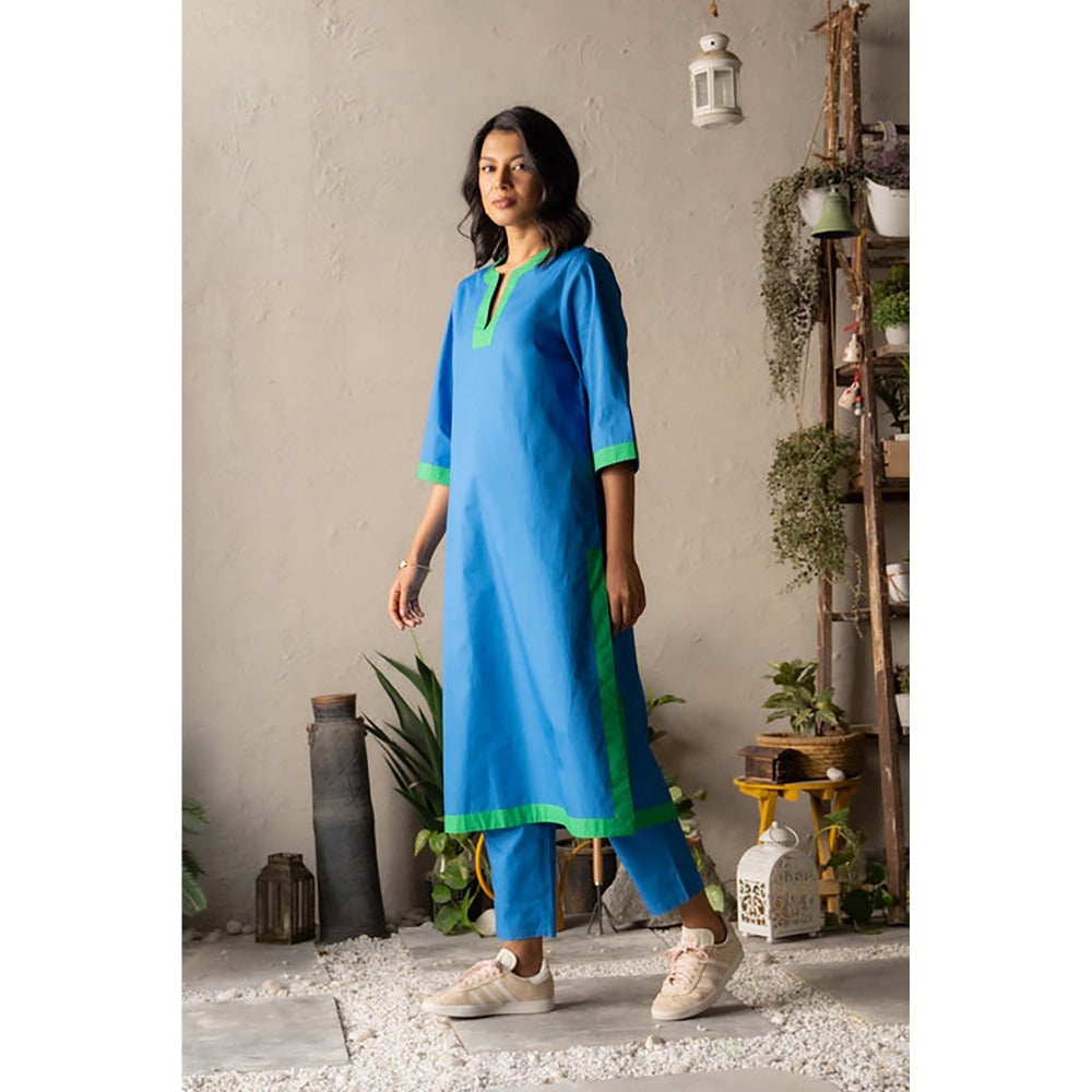 CANOOPI Women Blue Ananta Kurta with Pant Set