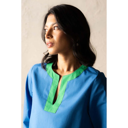 CANOOPI Women Blue Ananta Kurta with Pant Set