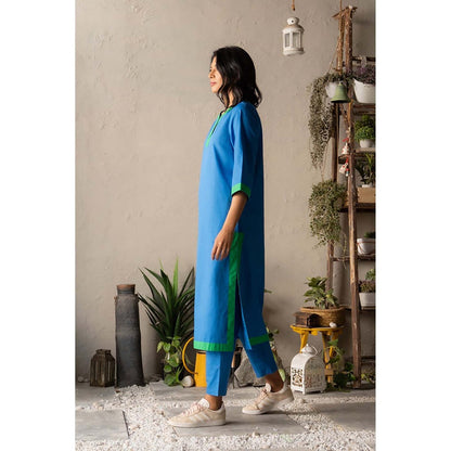 CANOOPI Women Blue Ananta Kurta with Pant Set