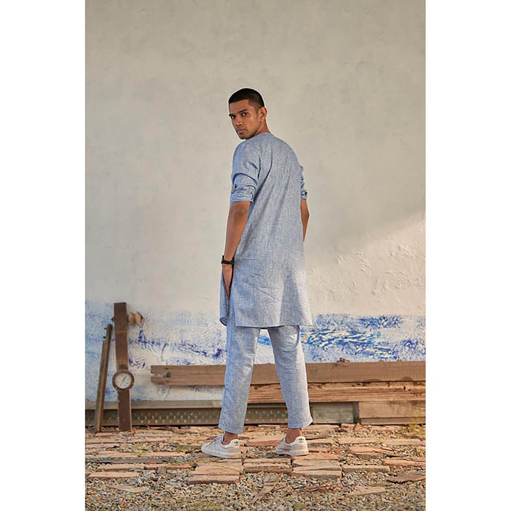 CANOOPI Blue Rhythm Long Kurta with Pyjama