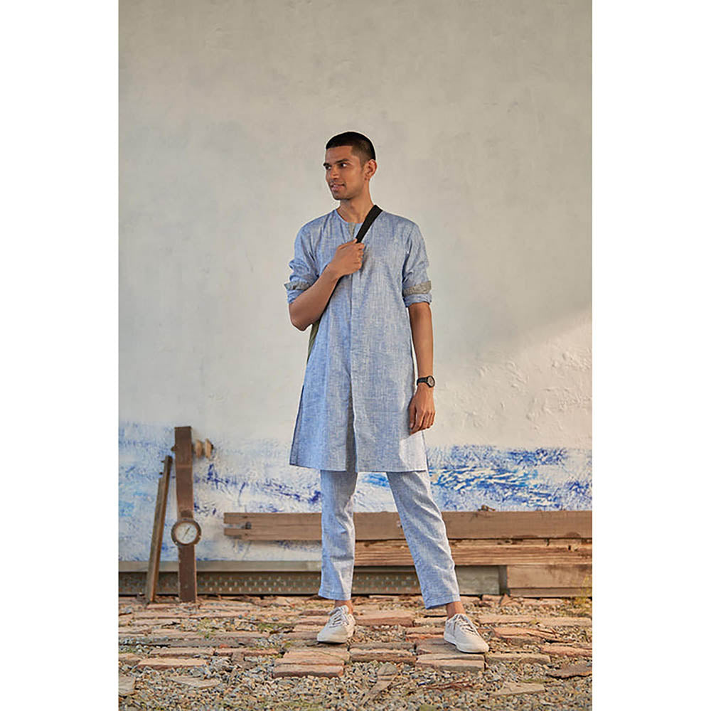 CANOOPI Blue Rhythm Long Kurta with Pyjama